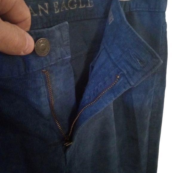 Corduroy Jeans Retro American Eagle Blue Straight Streetwear 80s Vibes 34x34 - Picture 5 of 10